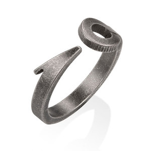 แหวนนักขี่จักรยานสแตนเลสสีดำโบราณแหลมอุปกรณ์เสริมสำหรับผู้ชาย - Product Image 1