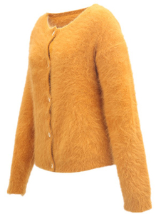Pelliccia Giallo di Lana Angora Maglione di Lavoro A <span class=keywords><strong>Maglia</strong></span> per la <span class=keywords><strong>Donna</strong></span> Cardigan Del Computer Manica Lavorato A <span class=keywords><strong>Maglia</strong></span> Autunno Inverno Casual Regular 1 Poli Sacchetto - Product Image 2