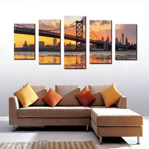 <span class=keywords><strong>Contemporain</strong></span> Philadelphie Ben Franklin Pont <span class=keywords><strong>Architecture</strong></span> Illustration Paysages Photos sur Impressions Sur Toile - Product Image 4