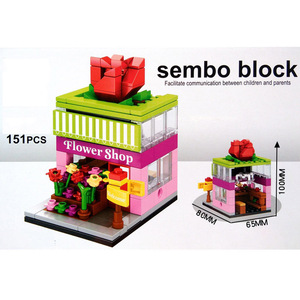 <span class=keywords><strong>Mini</strong></span> Street View Speelgoed Sembo Blok Mega Blokken Speelgoed <span class=keywords><strong>Hobby</strong></span> 3D Model Kit Diy Building Speelgoed
