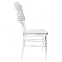 Vente en gros Ceintures de chaise élastiques romantiques en mousseline de soie Décoration de mariage Housse de chaise Chiavari