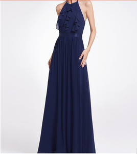 <span class=keywords><strong>Robe</strong></span> <span class=keywords><strong>longue</strong></span> à volants, sans manches, col licou, pour femme, tenue pour dame élégante, 2022 - Product Image 4