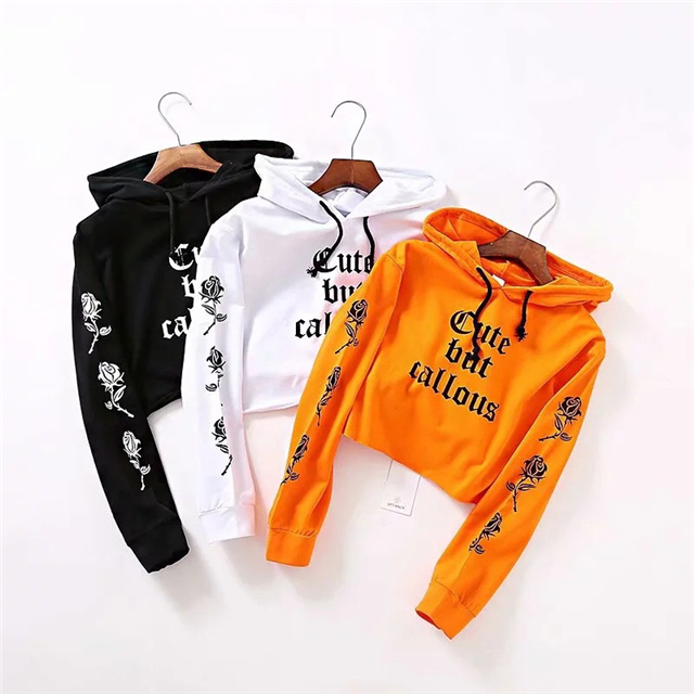 Осенняя модная короткая стильная толстовка с надписью для женщин