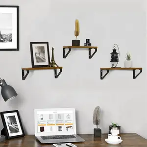 VASAGLE Wall Mounted Living Room Wall Hanging Shelf Home Decorative Floating Wood Wall Shelf Shelves