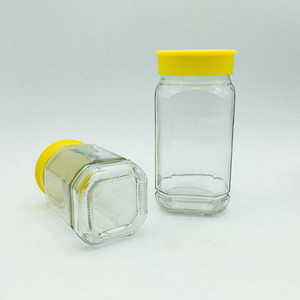 Bouteille en verre pour miel en vrac de 375 ml (500 g) et 750 ml (1000 g) avec bouchon en plastique jaune – Prix abordable - Product Image 6