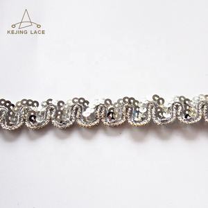 Moda metalik pullu Trim danteller altın ve gümüş prim süslemeler giyim ve aksesuarları için - Product Image 3