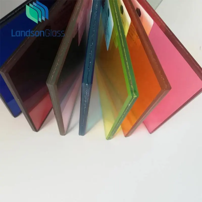 8mm laminated glass tempered for sale with coloured pvb price per square metre