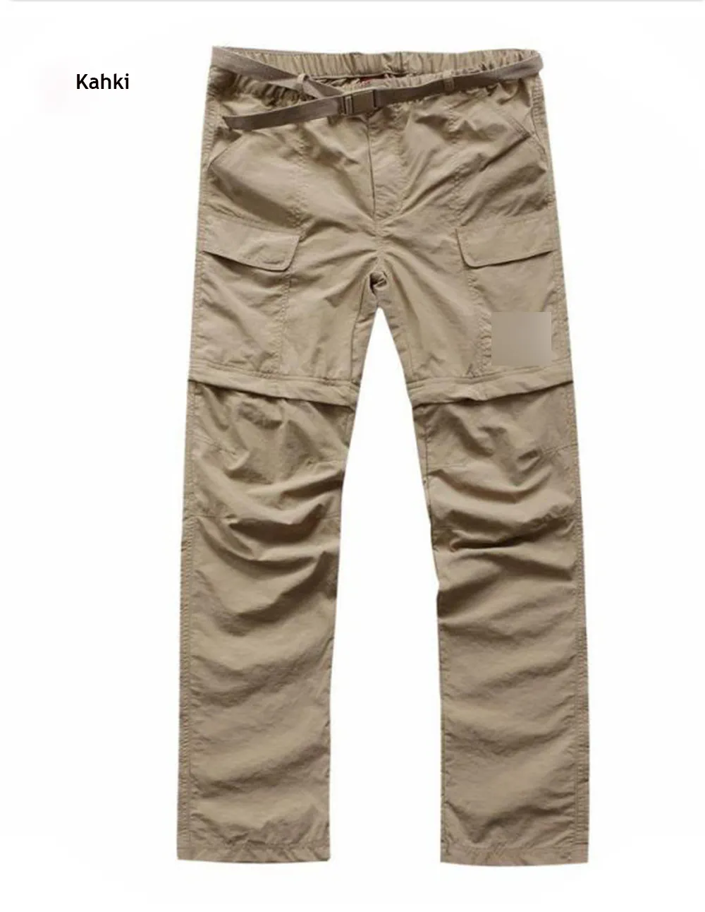 Calças para caminhada masculinas conversíveis de secagem rápida leve com zíper para viagens ao ar livre, acampamento e pesca