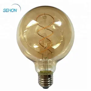 Светодиодная спиральная лампочка накаливания G80 G95 G125 2W 4W 6W декоративная лампа для освещения в помещении цветная лампа