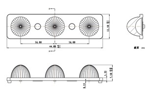 30도 선형 렌즈 배열 COB led 3030 광학 렌즈 소형 렌즈 - Product Image 3