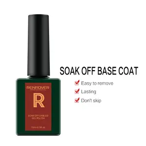 Renrover OEM/ODM Di Alta Qualità Top Base di Costo di Gel Coat Soak Off Gel Nail Polish Private Label Gel di Base smalto