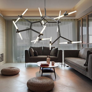 Oro/Nero moderno G4 ha condotto l'illuminazione lampadario Agnes Lampadario - Product Image 1
