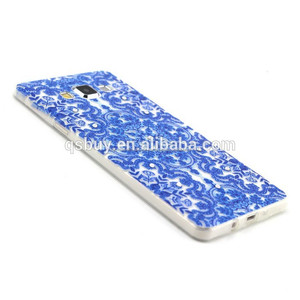 Tpu suave relieve pintado a elegante flor azul cubierta del teléfono del rhinestone case para Samsung Galaxy <span class=keywords><strong>A7</strong></span> A700 caso - Product Image 4