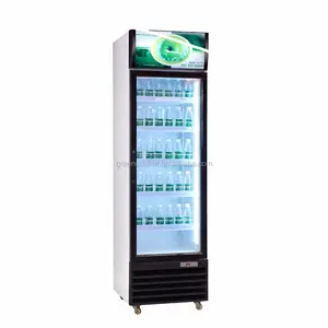 Low power consumption upright glass door beverage refrigerator cooler showcase