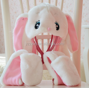 Campione gratuito peluche morbido donna bambini adolescenti cappello animale selvatico con cappuccio sciarpa guanti lunghi tasca/cappelli animali con zampe - Product Image 5