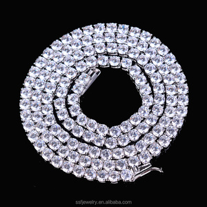 Ultima Tendenza Moda <span class=keywords><strong>Collana</strong></span> Tennis in Argento Vero 5MM Fatta a Mano per Uomo - Product Image 1