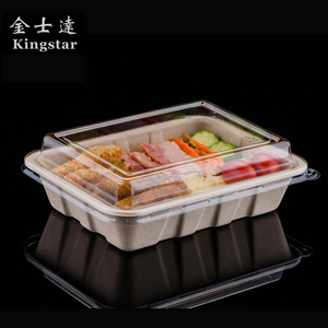 Fournir jetable en plastique plateau de Fermeture <span class=keywords><strong>bien</strong></span> PET couvercles couvercle avec Carré bols - Product Image 2