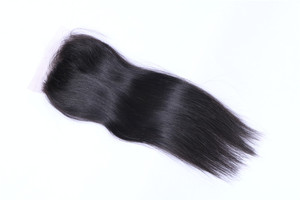 Cabello humano virgen liso Natural para mujeres Cierre de encaje 4*4 Cabello brasileño Estilo libre Parte media <span class=keywords><strong>Tres</strong></span> partes 8-20 pulgadas - Product Image 4