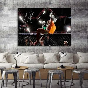 UFC champion Conor McGregor gagner nuit peinture murale toile art print cadre tendu Oeuvre murale de salon d'impression