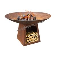 Rustikales rundes Kohlen becken Feuerstelle im Freien Hinterhof Platz, Foyer exterieur acier bol, Schwimmbad Corten Steel Fire Bowl