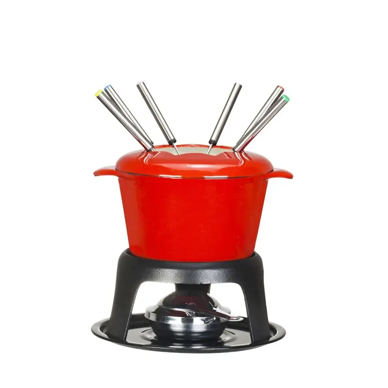 Cast Iron Chafing Dish, Mini Cheese Fondue Set ,Alcohol hot pot