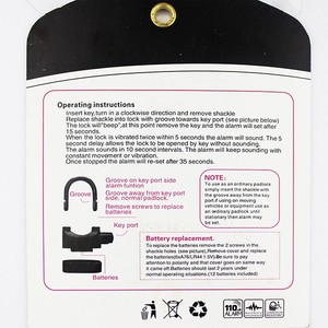 Serrure d'alarme de <span class=keywords><strong>moto</strong></span> Cadenas Alarme Sirène étanche Serrure d'alarme - Product Image 6