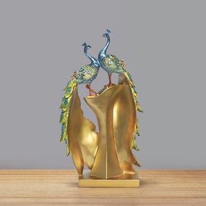 Statue de décoration de maison en résine, motif paon JE-011, prise personnalisée, vente en gros, haute qualité - Product Image 3