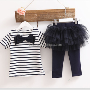 ¡Oferta! Ropa de algodón para niños, top de columpio y pantalones largos, conjuntos de ropa para niños al por mayor de china, top a rayas para bebés - Product Image 1