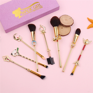 Pro 8 pièces/ensemble or jeu <span class=keywords><strong>en</strong></span> <span class=keywords><strong>ligne</strong></span> Power Foundation cosmétiques rose doux Kit <span class=keywords><strong>de</strong></span> cheveux synthétiques Magic Girl métal pinceaux <span class=keywords><strong>de</strong></span> <span class=keywords><strong>maquillage</strong></span> ensemble - Product Image 1