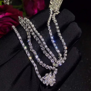 Commercio all'ingrosso di lusso 2.9ct <span class=keywords><strong>collana</strong></span> di diamanti naturali <span class=keywords><strong>con</strong></span> oro 18k preziosi gioielli reali per il matrimonio delle donne - Product Image 4