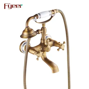 Fyeer Bathroom Antique Telephone Faucet Shower Mixer Kit