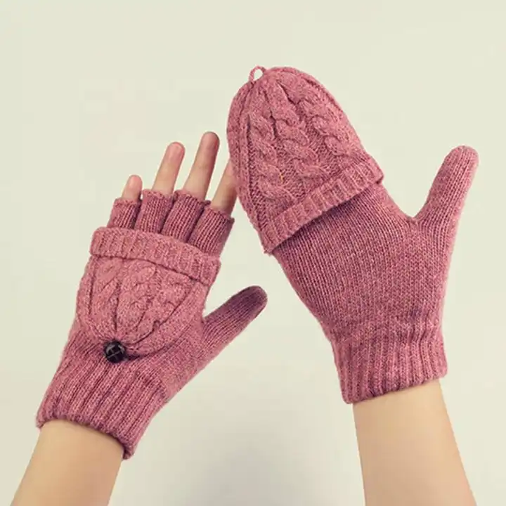 Women Cute Mittens Knitted Warmer Winter