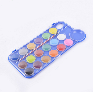 Children18 Couleurs Boîte En Plastique Solide Gouache Peinture Gâteau Forme Aquarelle Peinture Avec Mini Palette Et UNE Brosse - Product Image 3