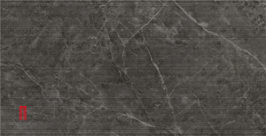 Carrelage de salle de bain en porcelaine effet béton, surface en pierre rocheuse, design noir - Product Image 4