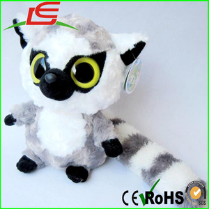 2017 heiße gefüllt schwarz weiß nette große augen lemur plüschtiere - Product Image 4