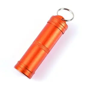 76*22.5MM Big Waterproof Metal Medicine Pill Box Case Bottle Holder Container with Keychain