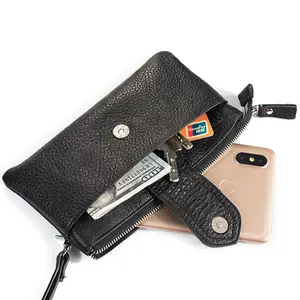 6.4" Universal cowhide bag Genuine Leather wallet cover for Samsung Galaxy S22 Ultra 5G Xiaomi 12 Redmi K50 Pro pouches cases