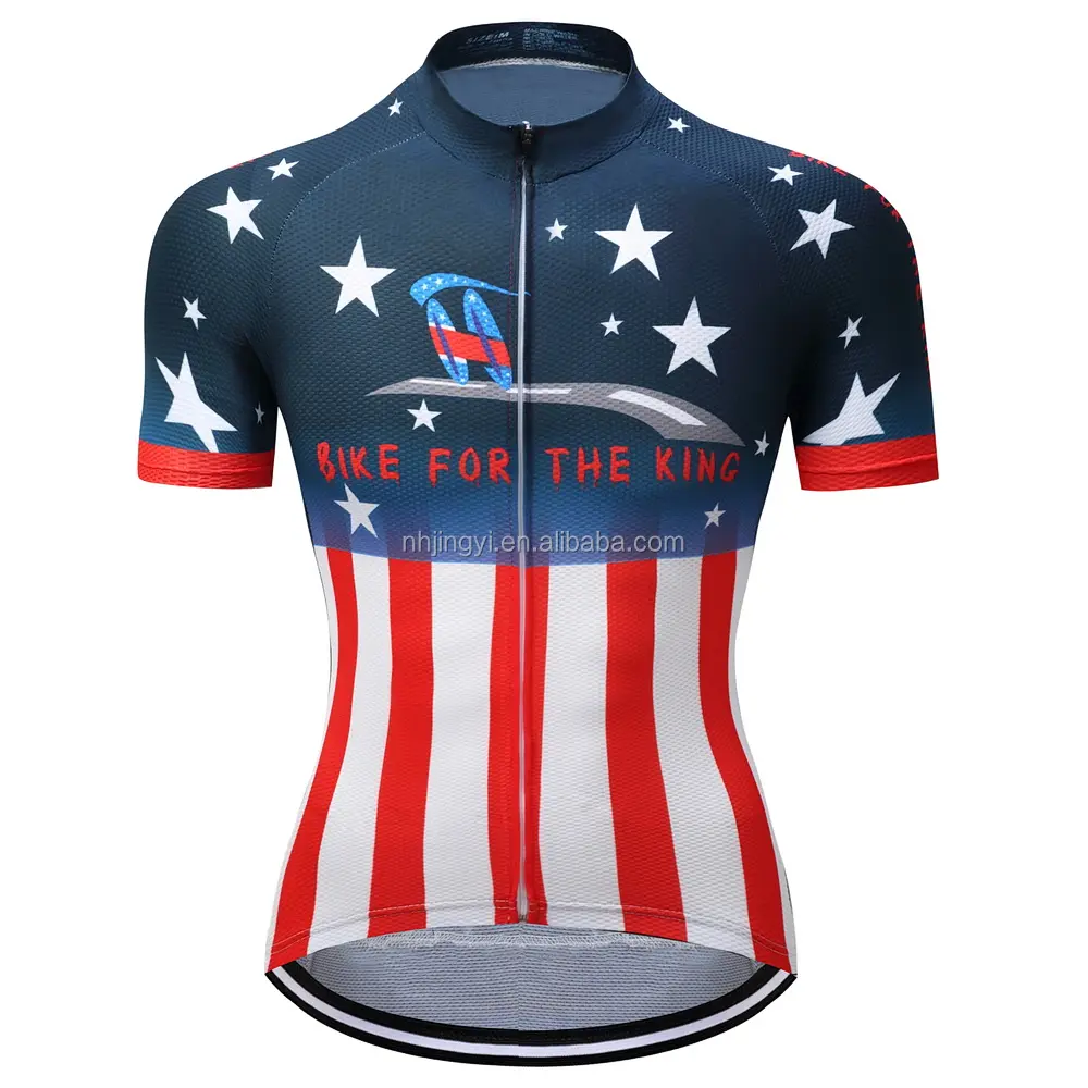 Maglie da ciclismo top camicie da ciclismo abbigliamento da bici corto giacca da bicicletta con Zip intera con tasche maglia da ciclismo a mezza manica