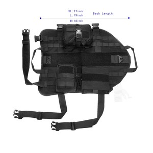 Rompi anjing layanan taktis 1000D rompi anjing harnes anjing Molle mantel nilon dapat disesuaikan - Product Image 5
