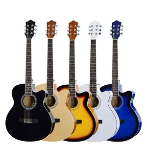 Musical instruments wholesale price A shape OEM brand customize 6 string acoustic electric guitar made in China