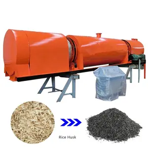 Rice husk cashew nut shell sludge carbonization furnace sawdust retort