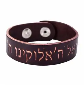 GX180 Huilin Jewelry Genuine Male Leather Bracelet Israel Jewish Judaism israel Kabbalah Cuff Bracelets For Women