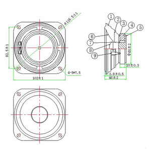 Haut-parleurs LS102W-42-R4 102*102mm Haut-parleurs 4 pouces 15W 4ohm 86dB Mid Bass 25.5mm ASV Voice Coil Massage Fauteuil Haut-Parleur 7.75V - Product Image 3
