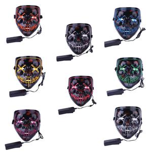 Maschere <span class=keywords><strong>di</strong></span> <span class=keywords><strong>Halloween</strong></span> illuminano il bagliore lampeggiante multicolore al buio <span class=keywords><strong>maschera</strong></span> per feste el wire mask - Product Image 5