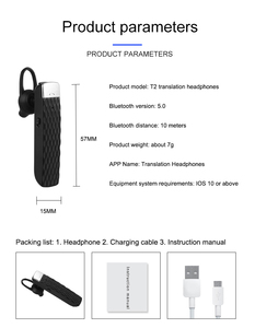 Chất lượng cao T2 Stereo Tai nghe không dây với dịch tai nghe điện thoại tai nghe - Product Image 5