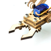 Kit de bricolage 4 DOF Robot manipulateur bras en bois mécanique bras pince griffe Kit Support Servo SG90/MG90S pour Rpi Robotic Education