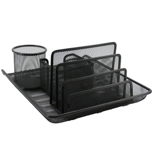 Pas cher Mini métal maille bureau cadeau fer bureau Table de bureau maille bureau papeterie pour bureau fournitures scolaires ensemble