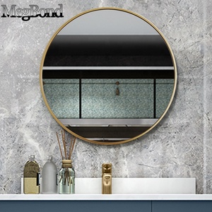 <strong>Thin</strong> Round Aluminum Framed Wall <strong>Mirror</strong> Brushed Brass Color Art Deco Style for Simple Decorative Wall <strong>Mirrors</strong> - Product Image 5