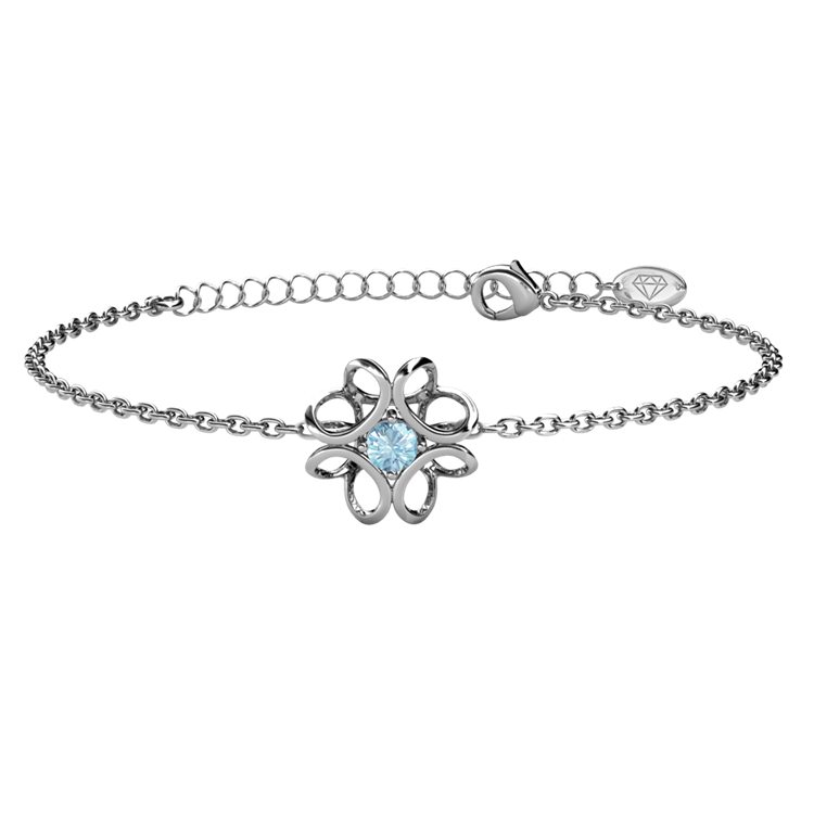 March Aquamarine Birthstone 18k Gold Plated Bracelet