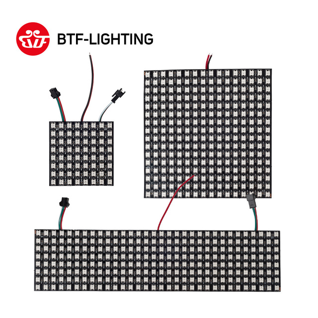 Full Color Ws2812b Panel Light DC5V 8x32 16x16 8x8 Digital Individually Addressable Flexible Rgb Led matrix